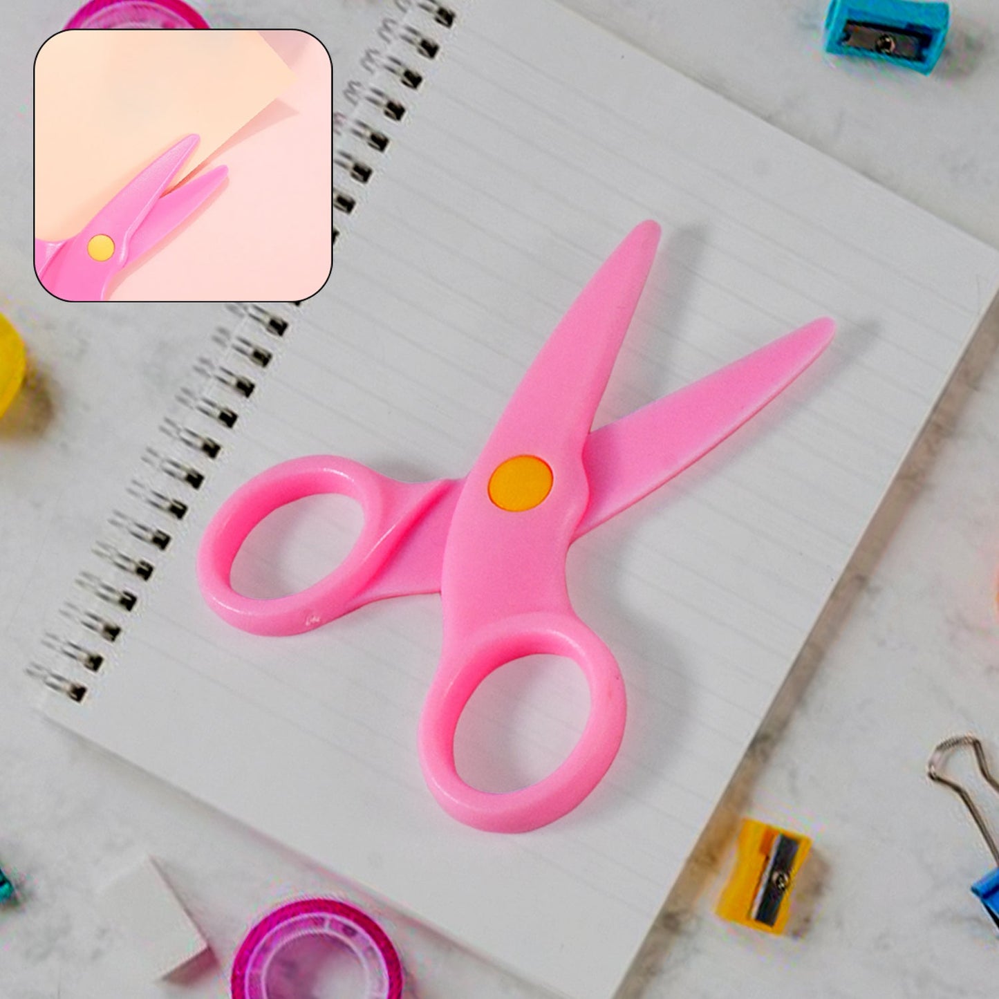 Child-Safe Plastic Scissors Set for Toddlers & Preschool Kids - Art & Craft Supplies