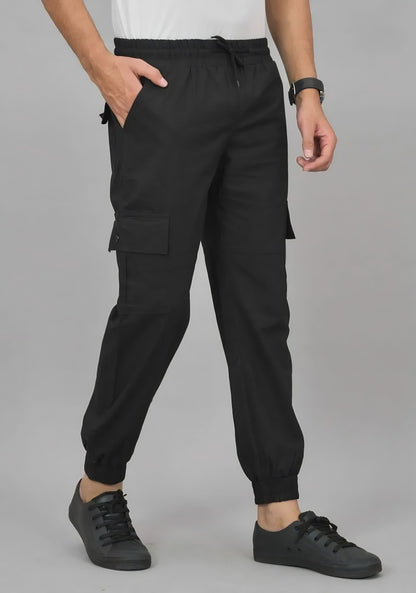 Combo of 2 Four Pocket Cargo Pants Black & Grey