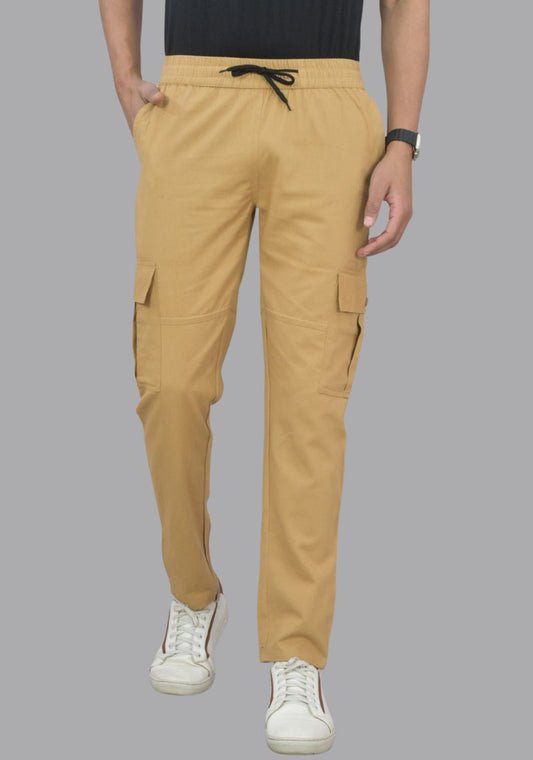 Men's Beige Four Pocket Cargo Pants