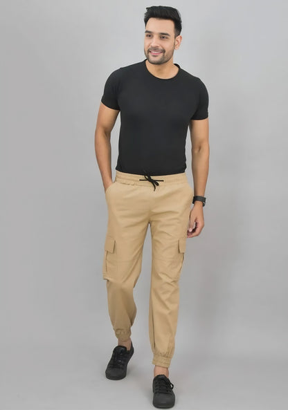 Combo of 2 Four Pocket Cargo Pants Grey & Beige